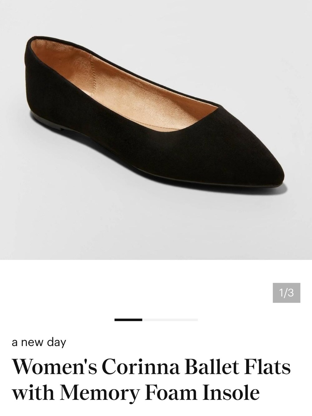 New A New Day Corinna Ballet Flats Black Size 8.5